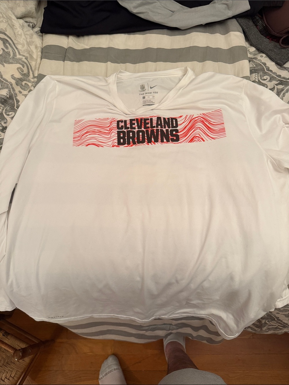 Nike Cleveland Browns White Performance Long-Sleeve Tee